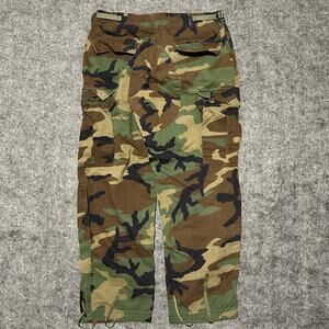 US Military Woodland Camo Cargo Pants 32x30 Army BDU Vintage Used